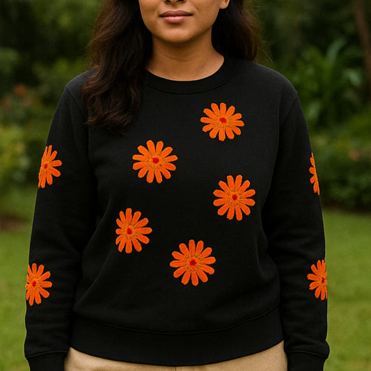 ZINNIA | Chenille Embroidery | Sweatshirt - Dblu Apparels