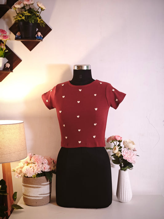 Little Love - Maroon | Crop Top