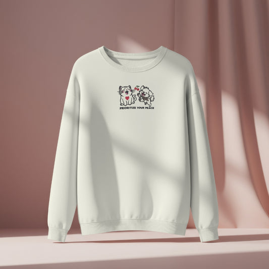 PRIORITIZE YOUR PEACE | Embroidery | Sweatshirt - Dblu Apparels