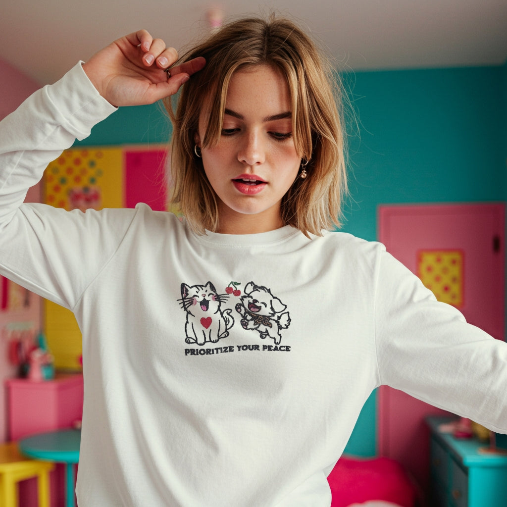 PRIORITIZE YOUR PEACE | Embroidery | Sweatshirt - Dblu Apparels